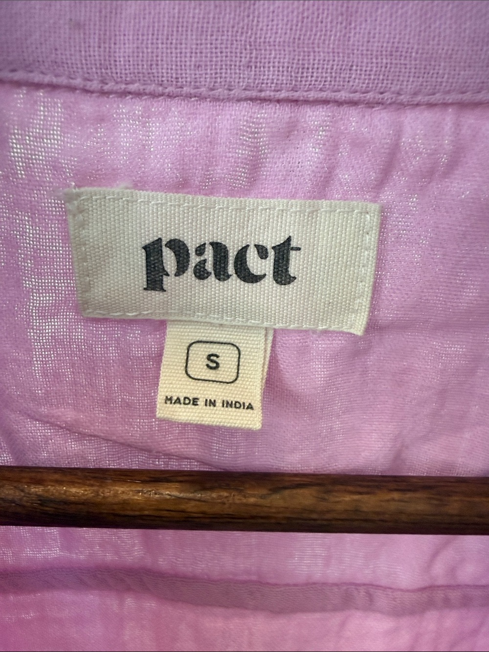 Pact Organic Cotton Coastal Double Gauze Beach Cover-Up Dress Lilac Pink. Small - Picture 2 of 10